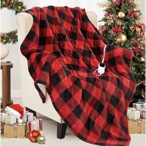Homemate Electric Blanket Heated Throw - 50“x60“ Ultra Soft Cozy Flannel Rex